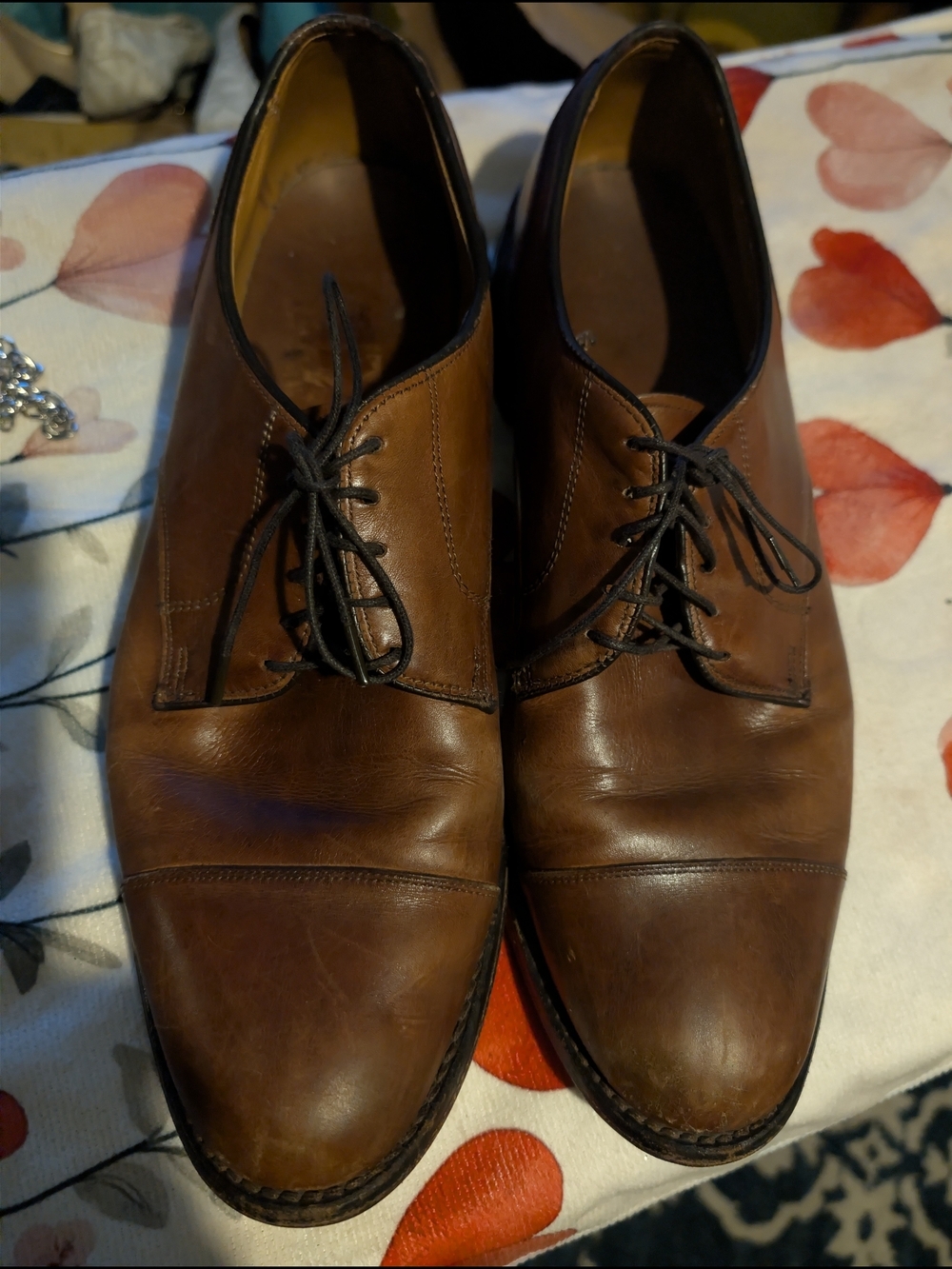 Allen Edmonds  Brown Leather Cap-Toe Derby Shoes